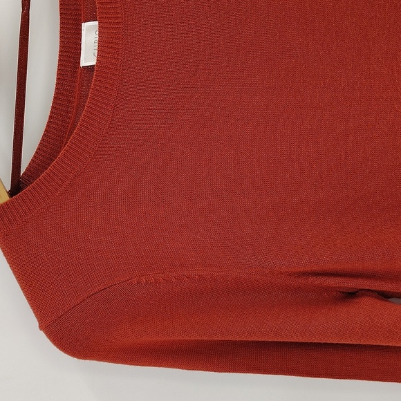 CUPIO Rust Pullover Sweater Size Large Rounded Bottom Long Sleeve Great For Fall - Picture 2 of 7